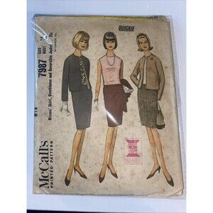 Misses Skirt, Overblouse Reversible Jacket VTG 1965 McCalls 7987 Sz 16 Bust 36